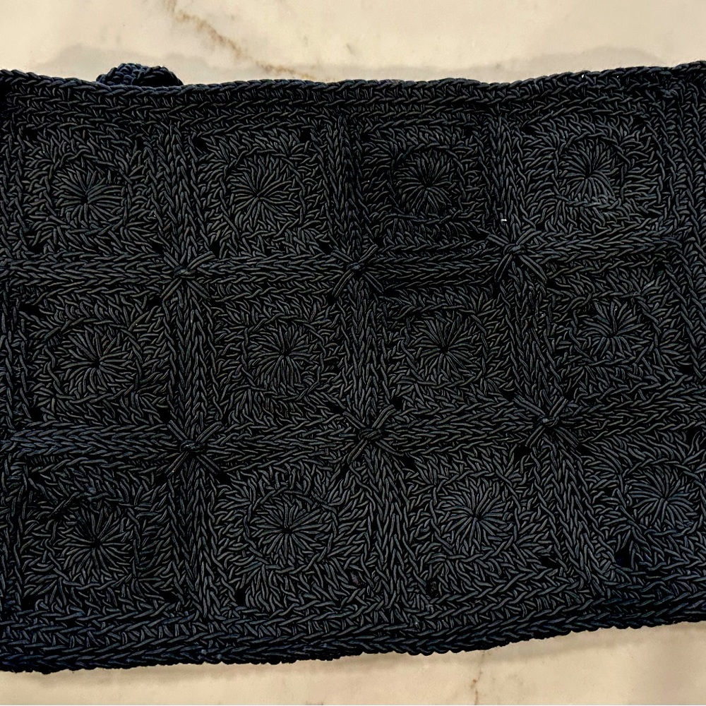 Vintage Black Crochet Clutch